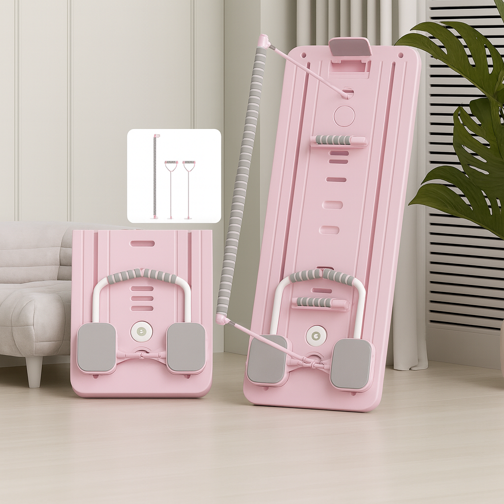 6 in 1 Multi-Purpose Foldable Pilates Reformer Board Set With Timer Pilates Equipment Ab Exercise Abs Roller for Home